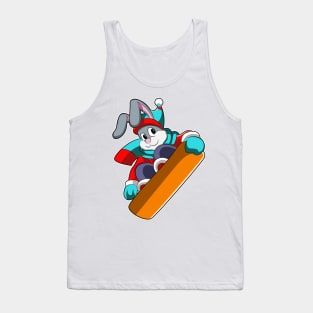 Rabbit at Snowboarding with Snowboard Tank Top